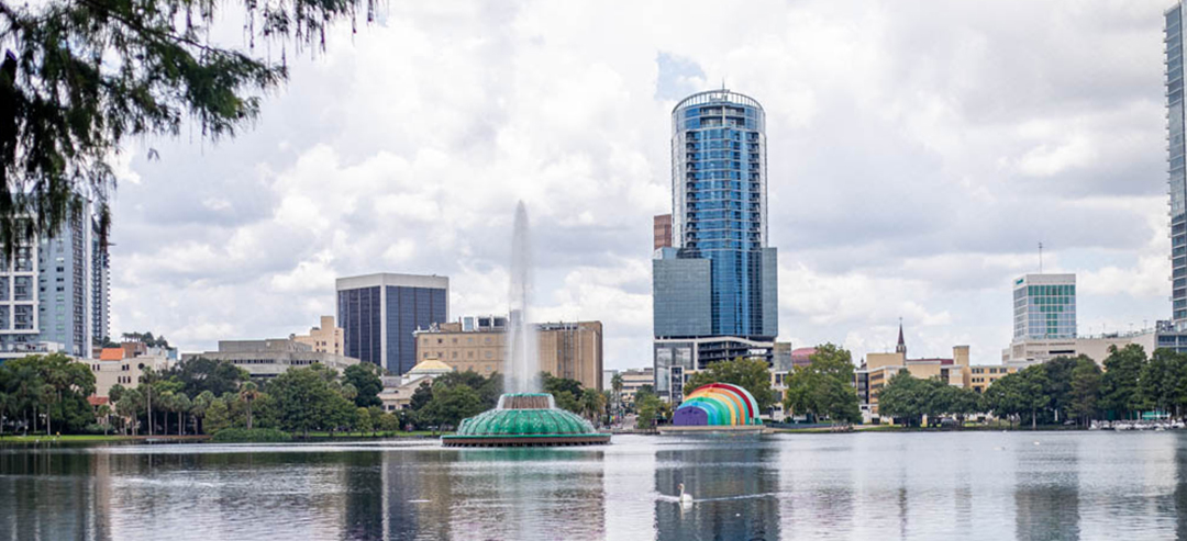 The Orlando skyline in the morning